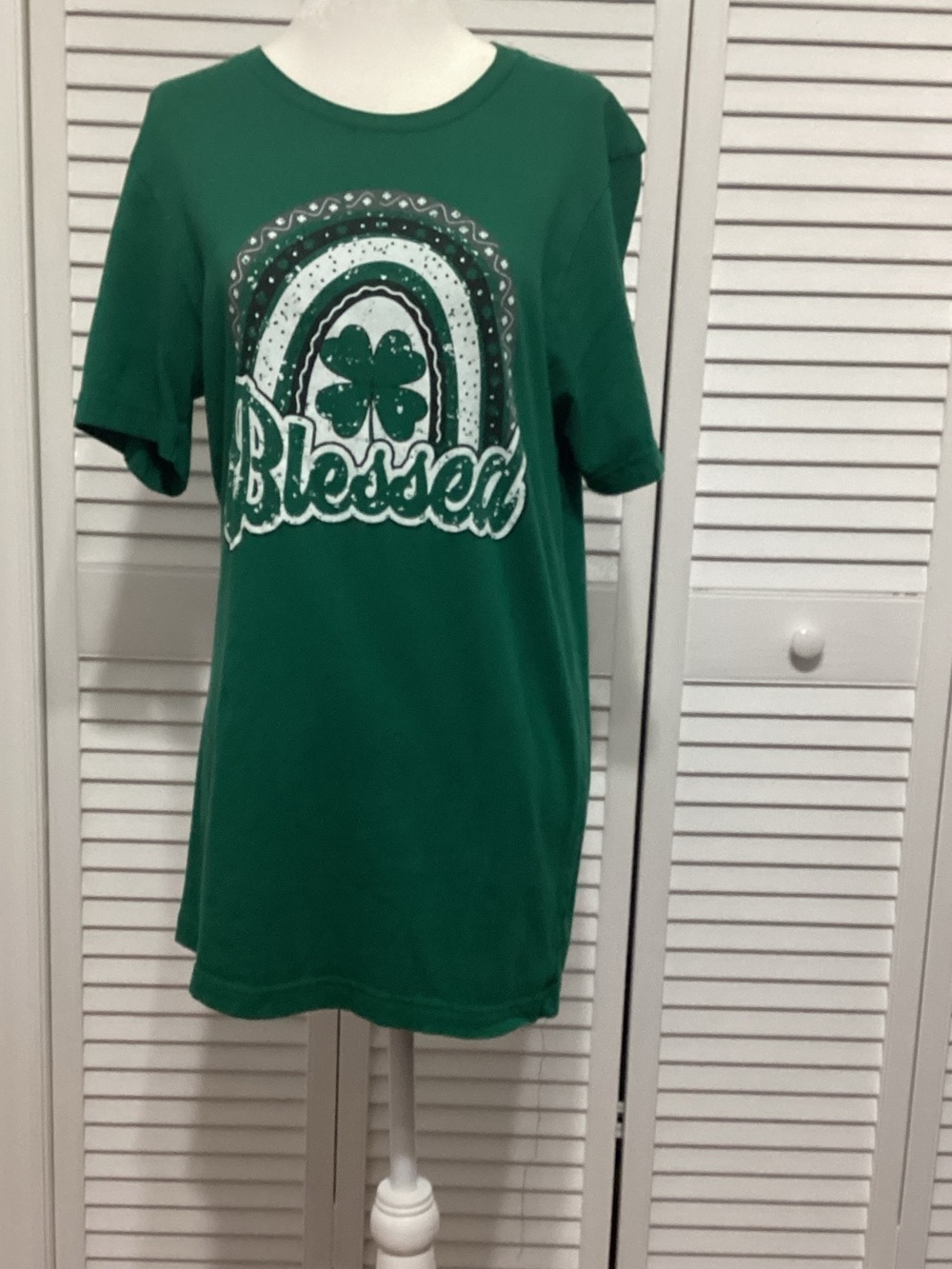 Bella Canvas Green 'Blessed' Shamrock Rainbow Tee
